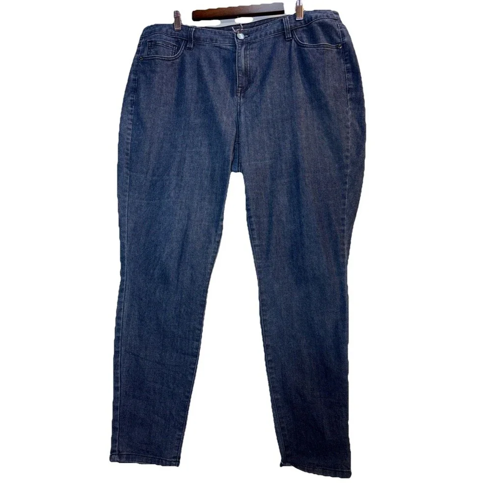 Lane Bryant Women Plus Sz 20 Blue Jeans Mid Rise Stretch Tapered Walking